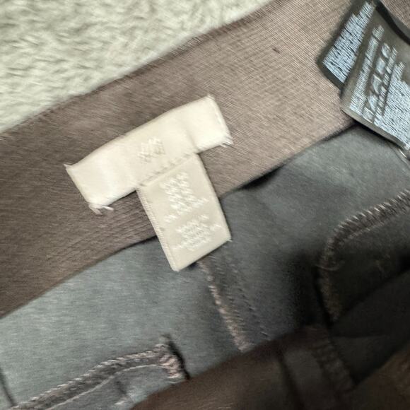 H&M Vegan Leather Pants Womens 10 Stretch Waist Chocolate Brown Straight Leg - Picture 3 of 9